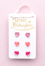 Great Pretenders Holo Heart trio Studded Earrings