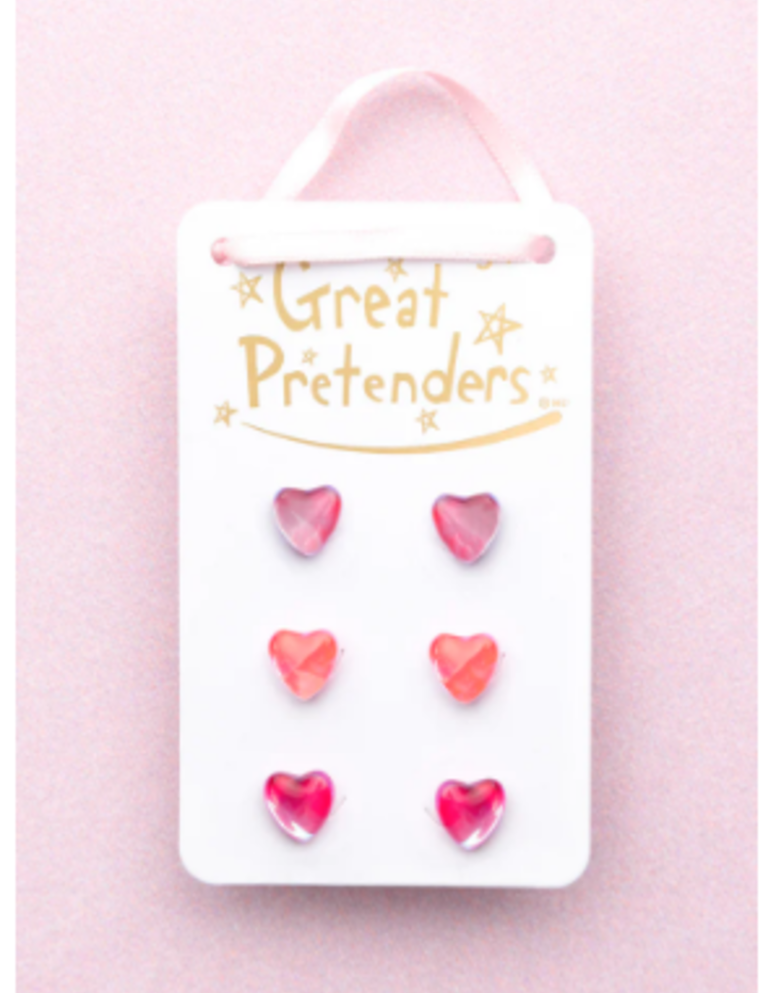 Great Pretenders Holo Heart trio Studded Earrings