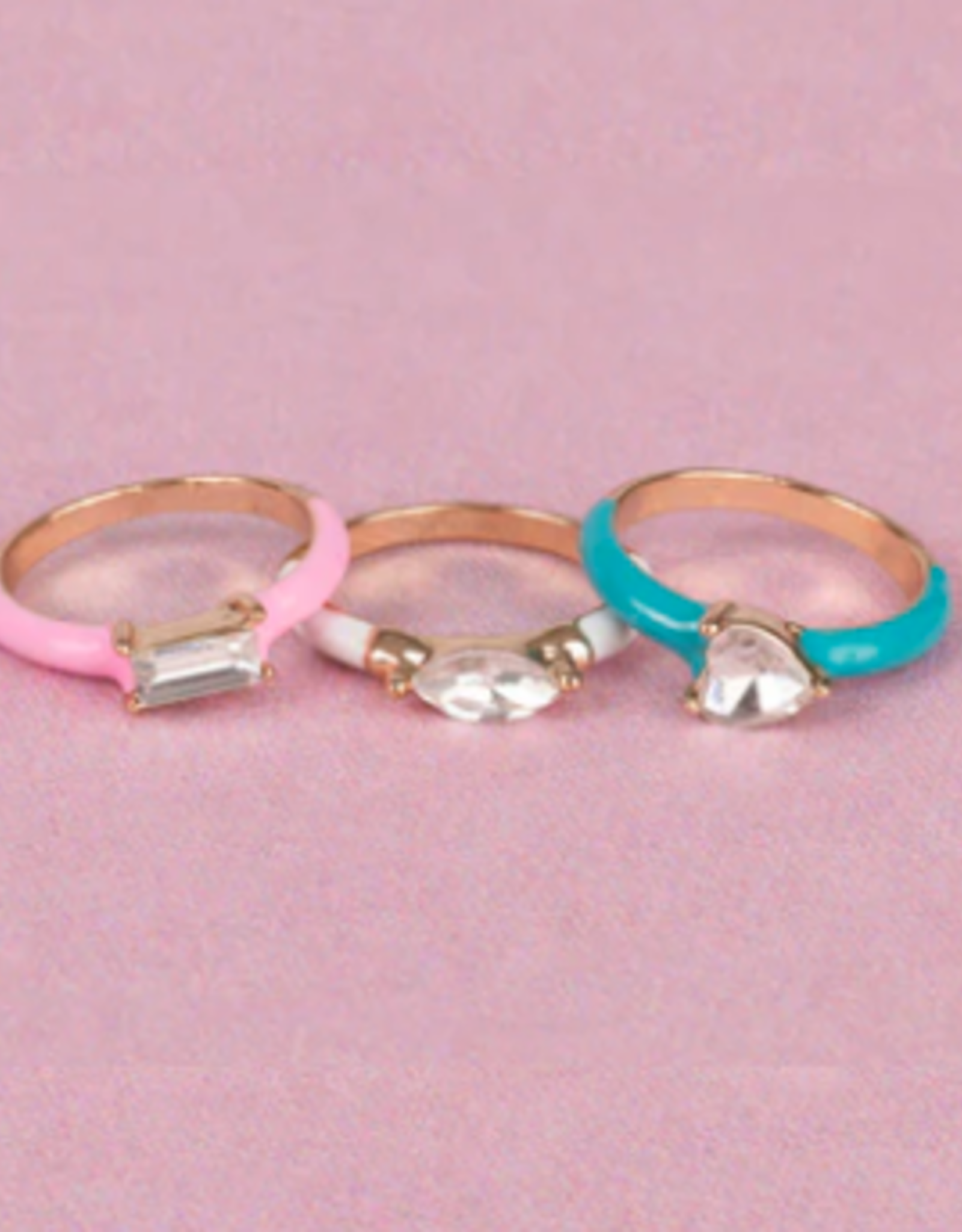 Great Pretenders Boutique Crystal Cool Rings set 3
