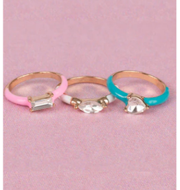 Great Pretenders Boutique Crystal Cool Rings set 3