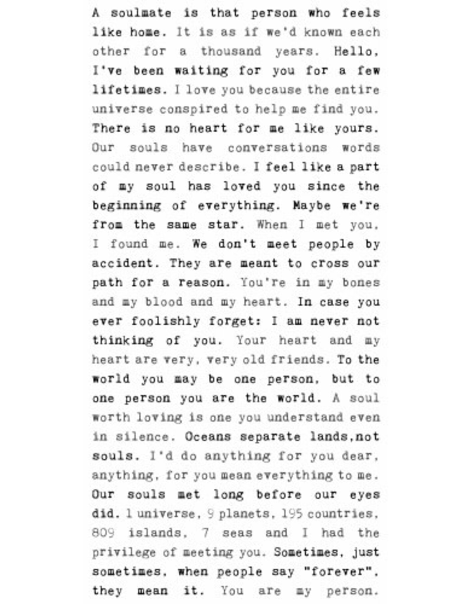 Cedar Mountain Typewriter sign - Soul Mate