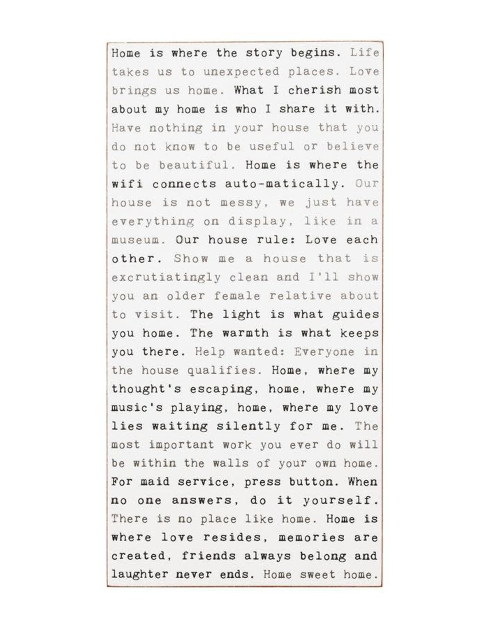 Cedar Mountain Typewriter sign - Home Revisited