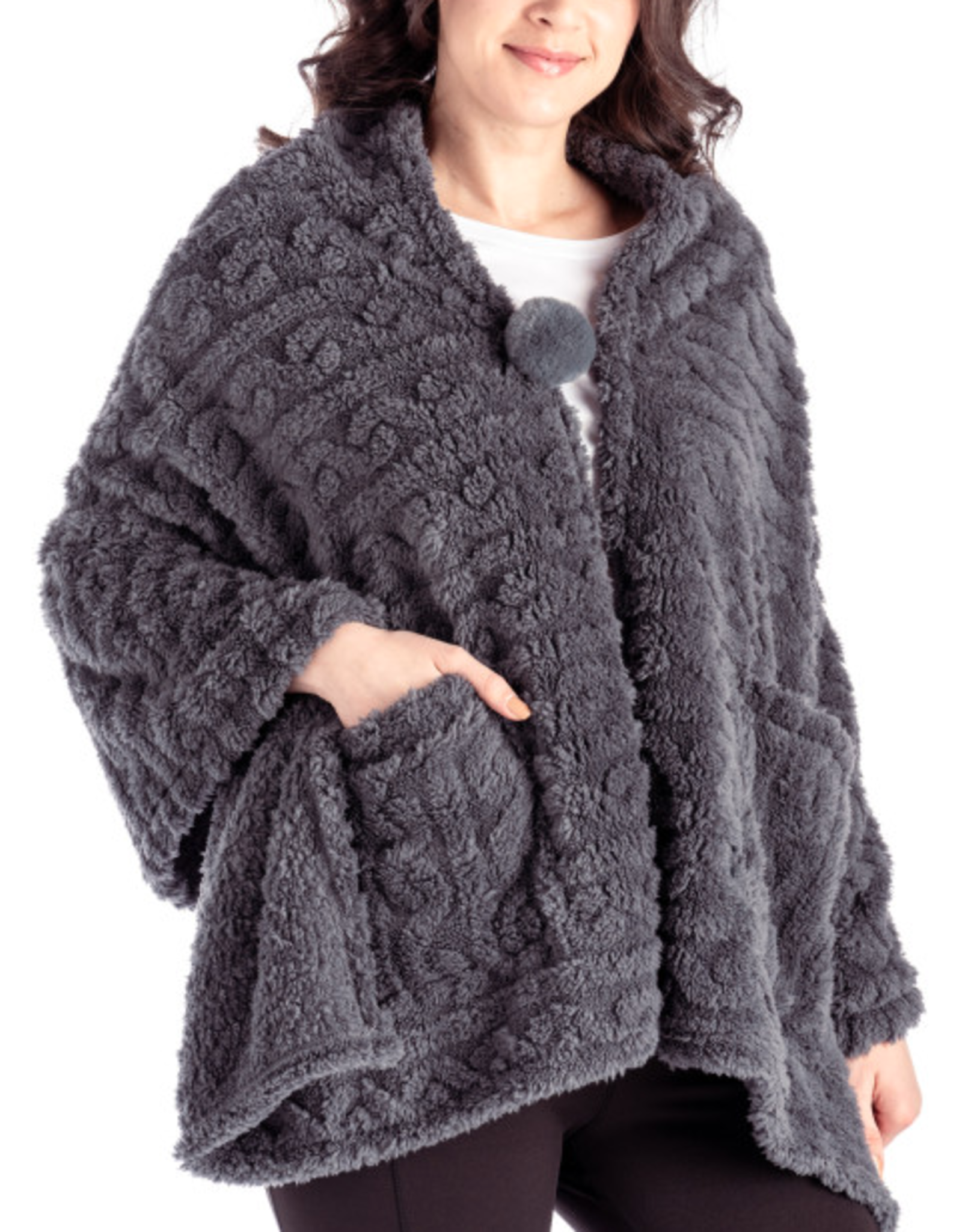 hello mellow Coziest Blanket Wrap Charcoal