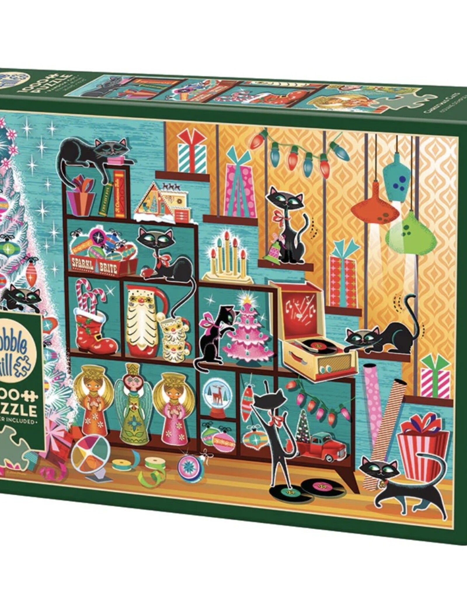 Cobble Hill Christmas Cats- 1000p