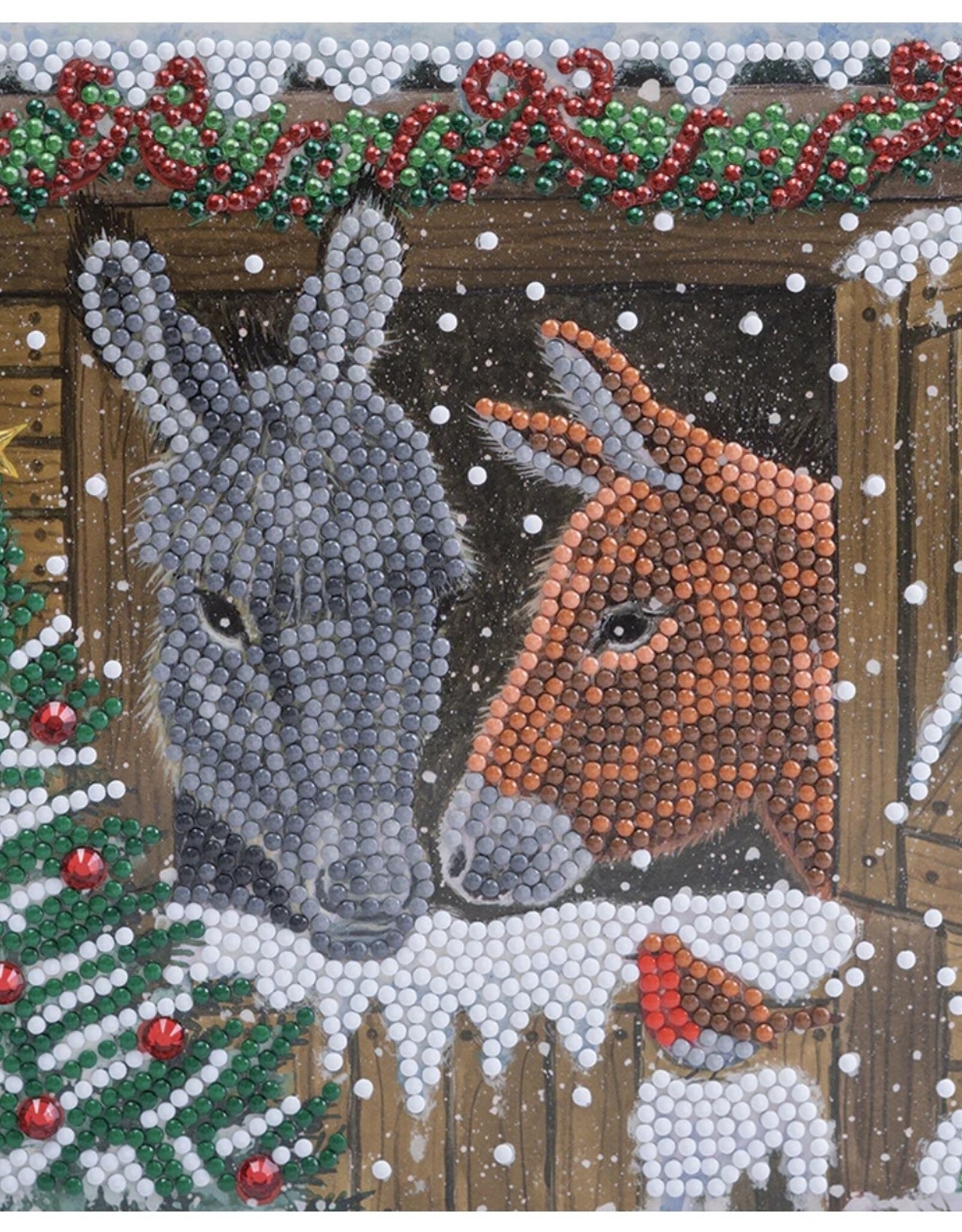 Outset media Crystal Art Card Kit- Winter Donkeys