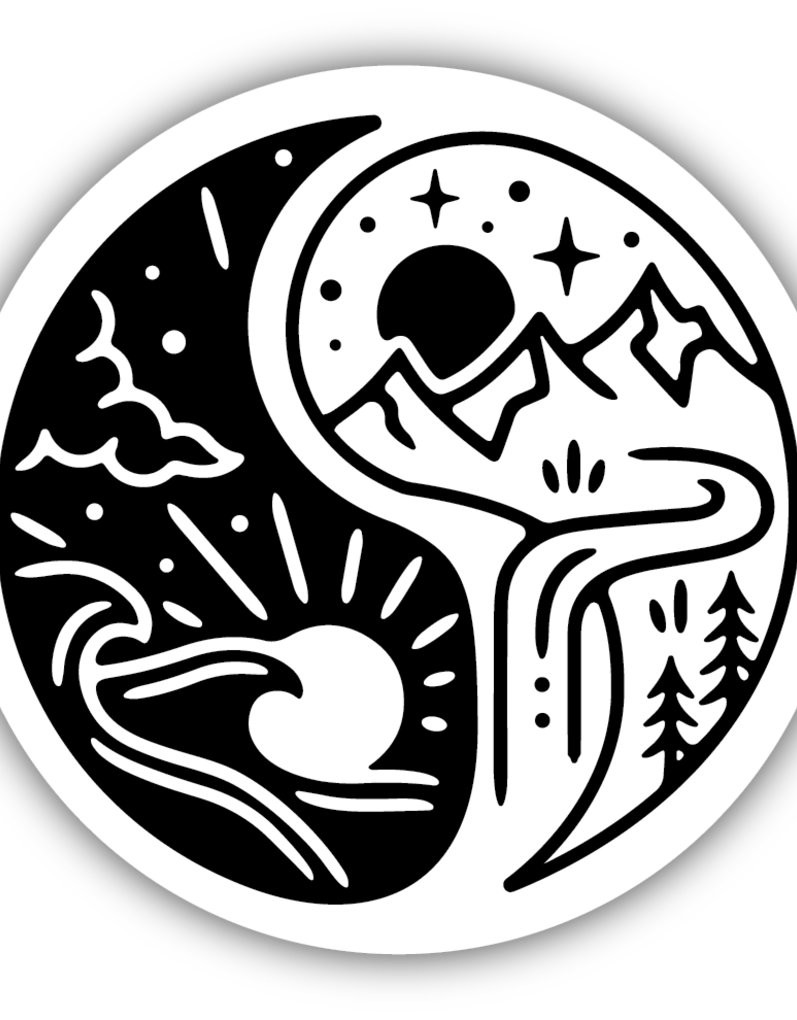 Northwest Stickers NW Stickers Ying Yang Nature