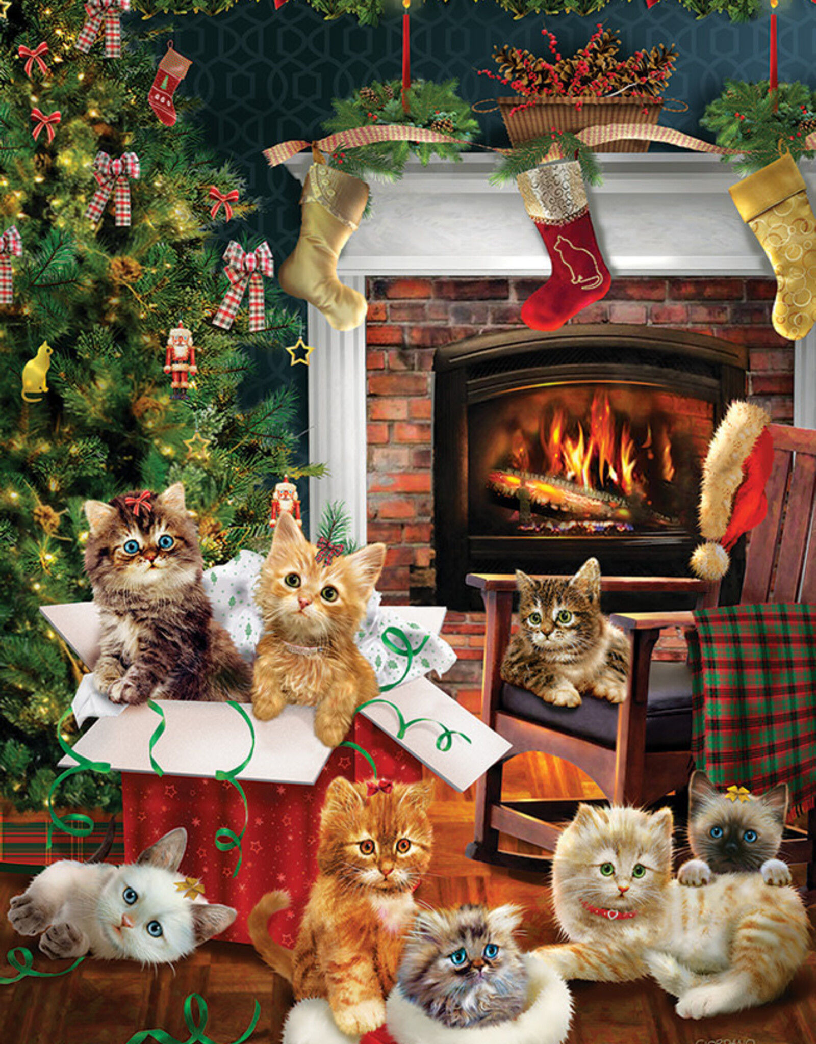 Cobble Hill Christmas Kittens - 1000pc