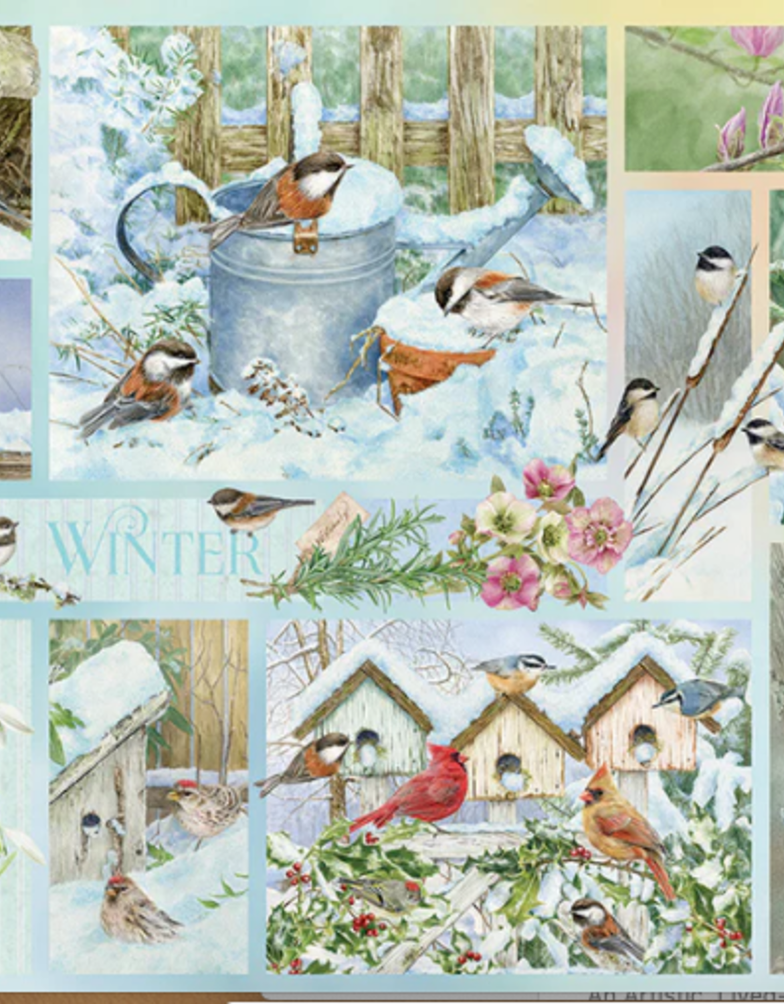 Cobble Hill Garden Birds in Winter- 500pc