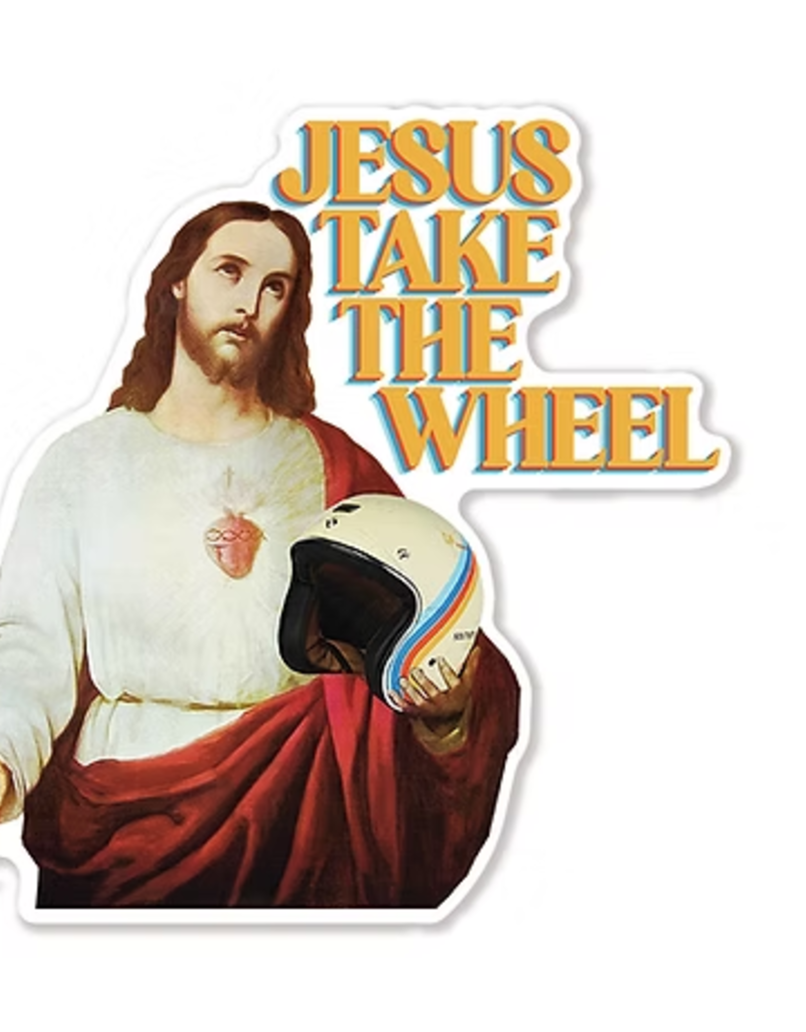 Cardideology Jesus Take the Wheel Sticker
