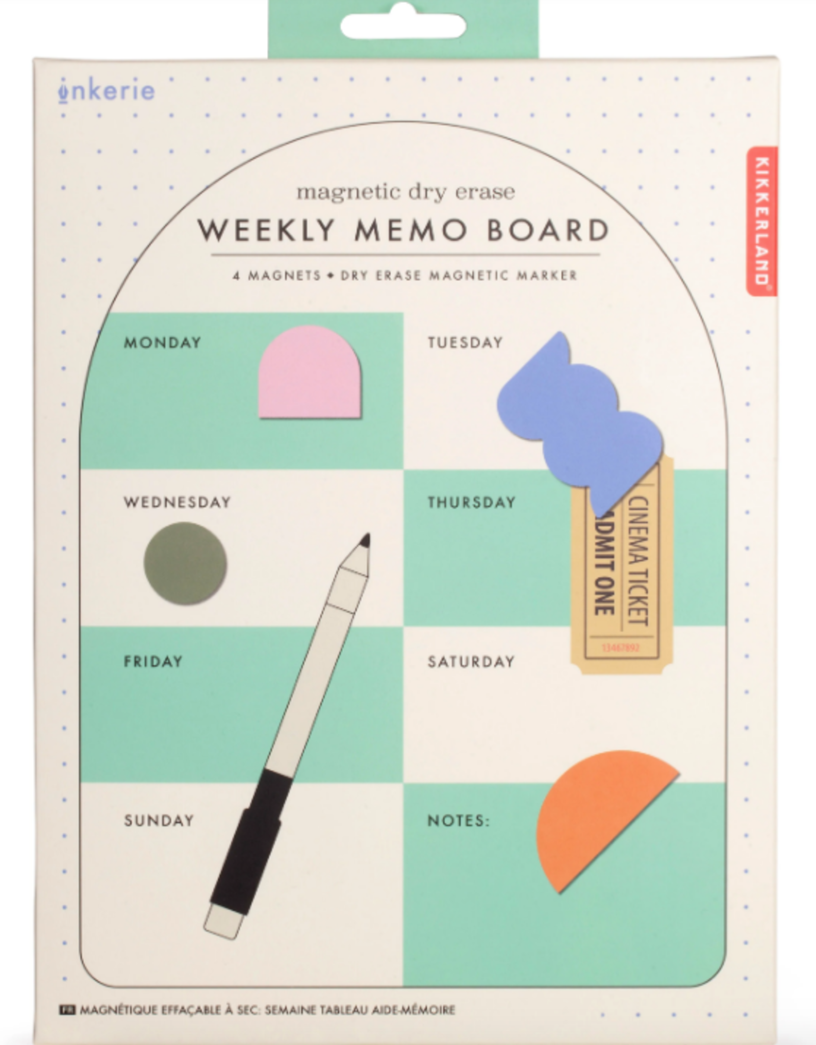 Kikkerland Dry Erase Weekly Board