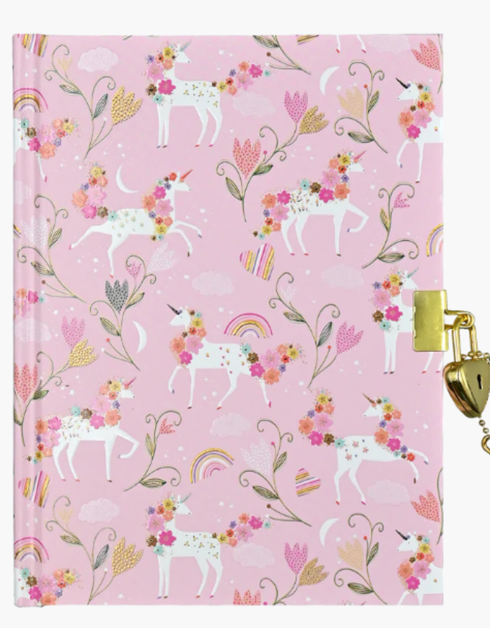Peter Pauper Press Unicorn Blooms Locking Journal
