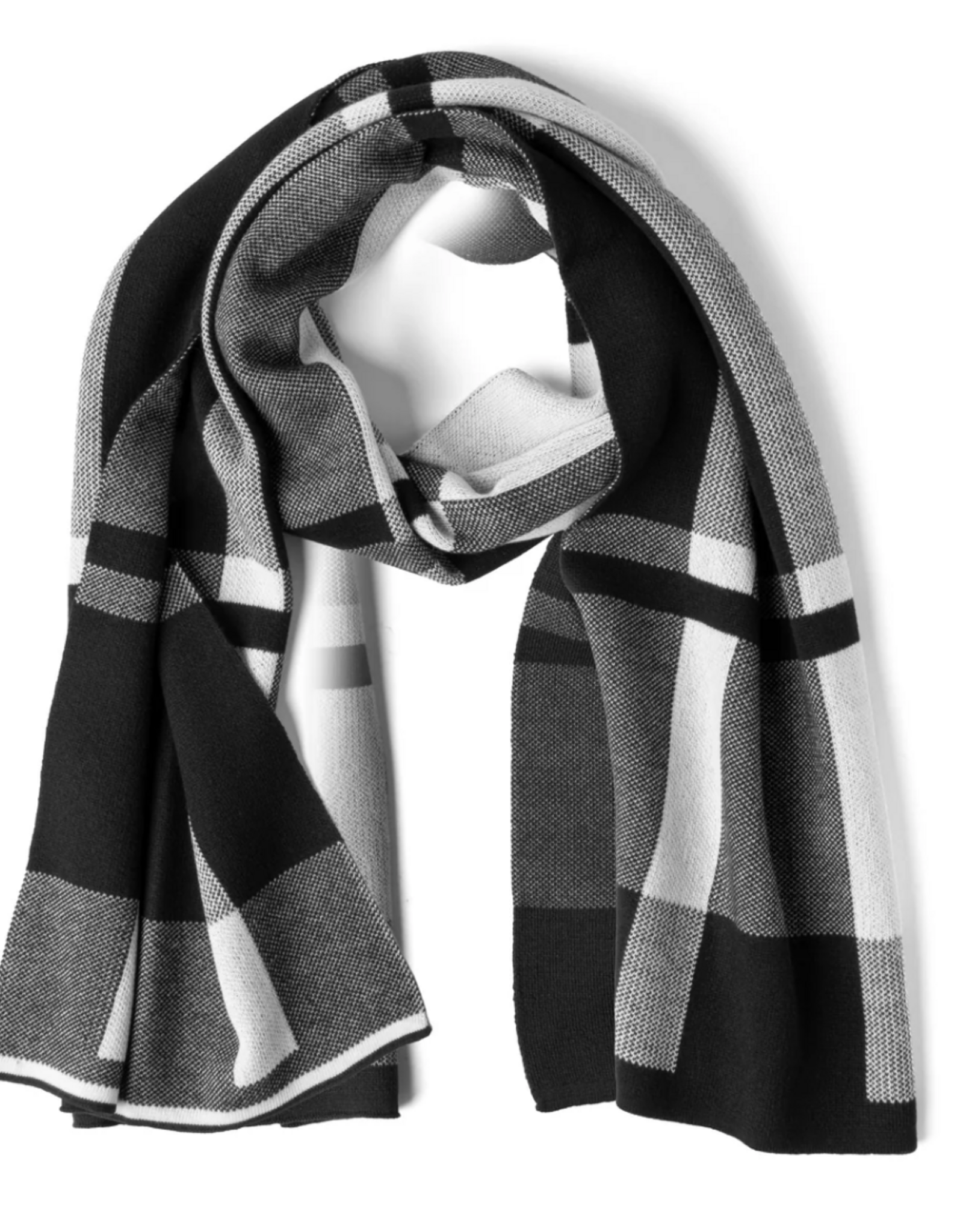 CGCC Men's Plaid Scarf Blk