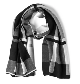 CGCC Men's Plaid Scarf Blk
