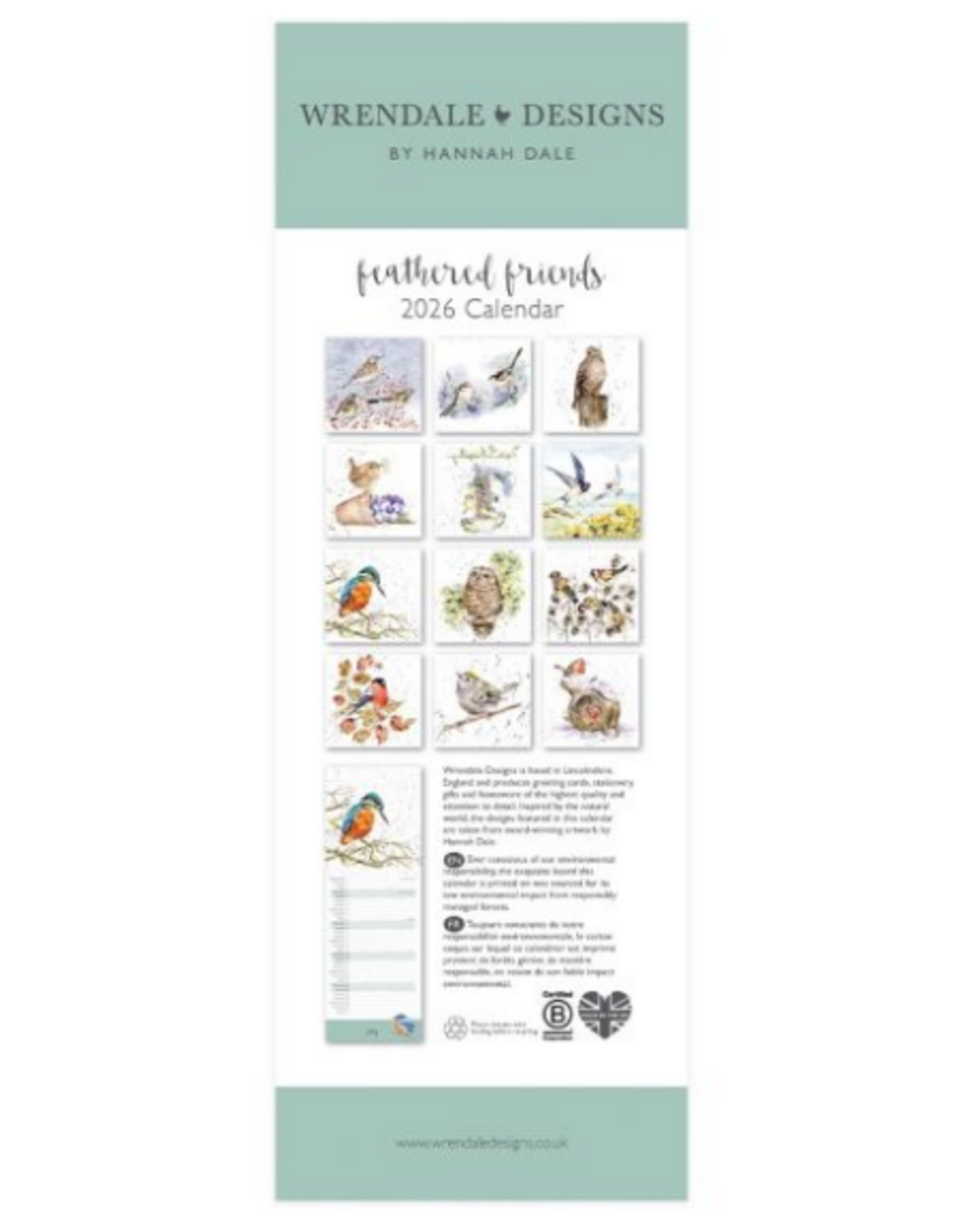 Wrendale Wrendale Slim Calendar 2026