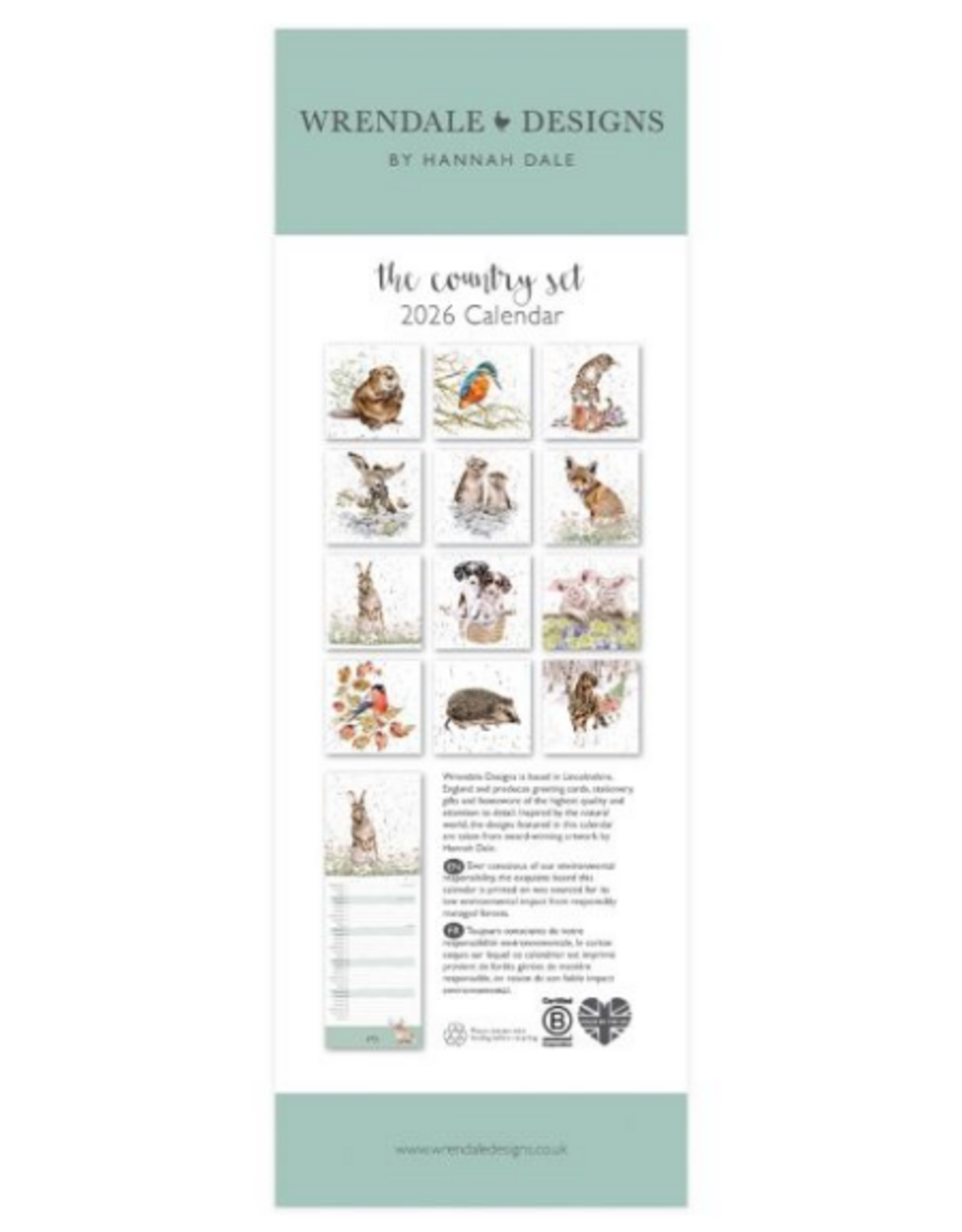 Wrendale Wrendale Slim Calendar 2026
