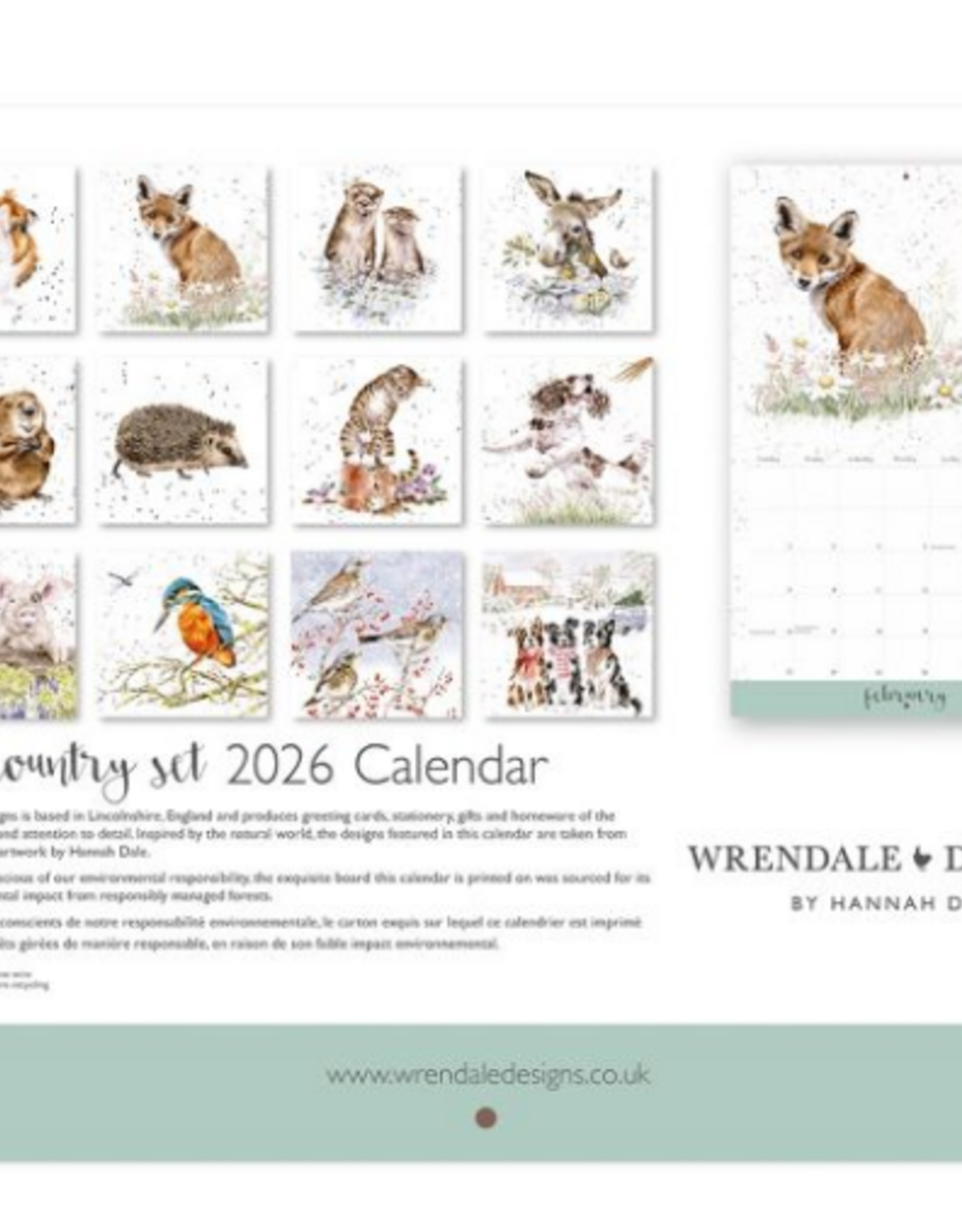 Wrendale The Country Set 2026 Landscape Calendar