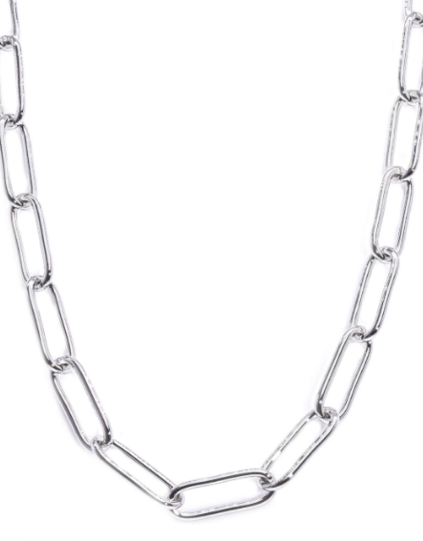 Eliasz & Ella Connection Paperclip Chain Necklace Silver