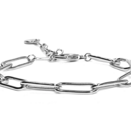 Eliasz & Ella Connection Paperclip Chain Bracelet Silver