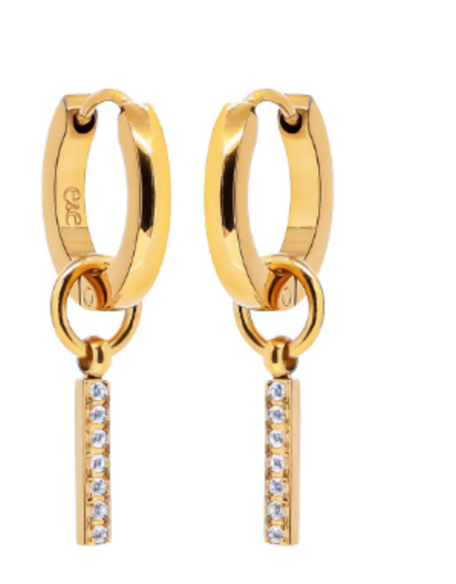 Eliasz & Ella Classic Huggie w/CZ Bar Charm