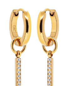 Eliasz & Ella Classic Huggie w/CZ Bar Charm