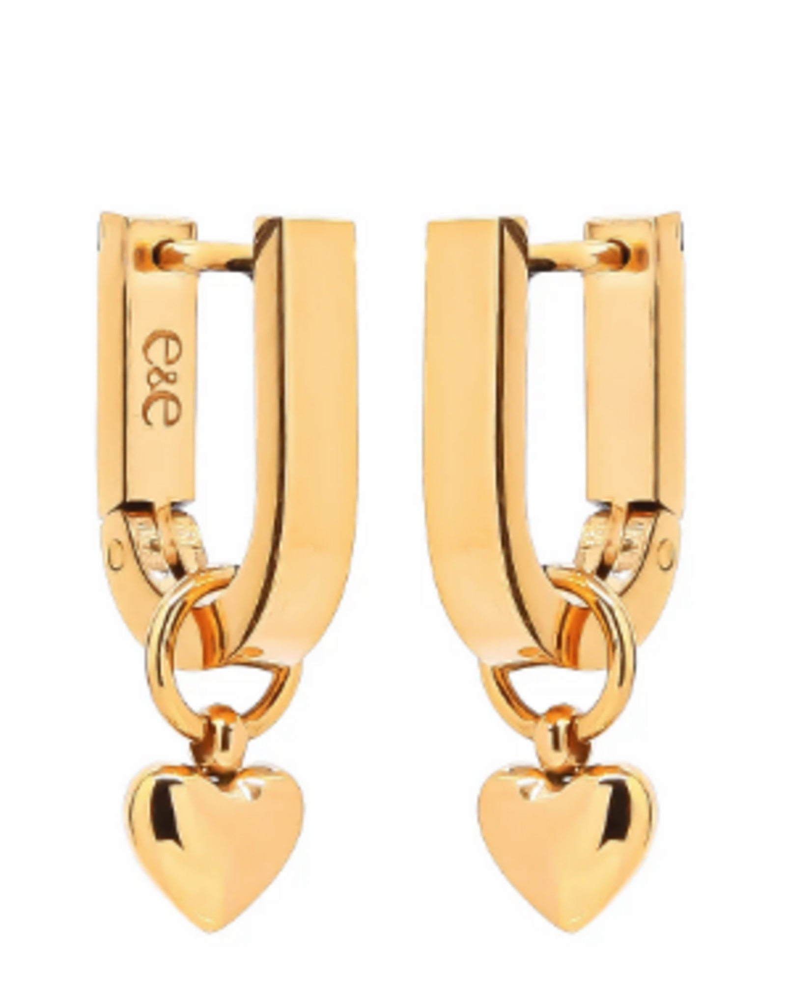 Eliasz & Ella Ulivo U Hoop Huggies w/Heart Charm