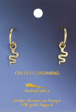 Lucky Feather Drop Hoops Earrings