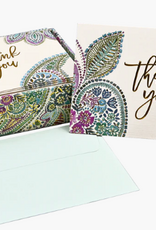 Peter Pauper Press Thank You Note card set- Watercolour Paisley