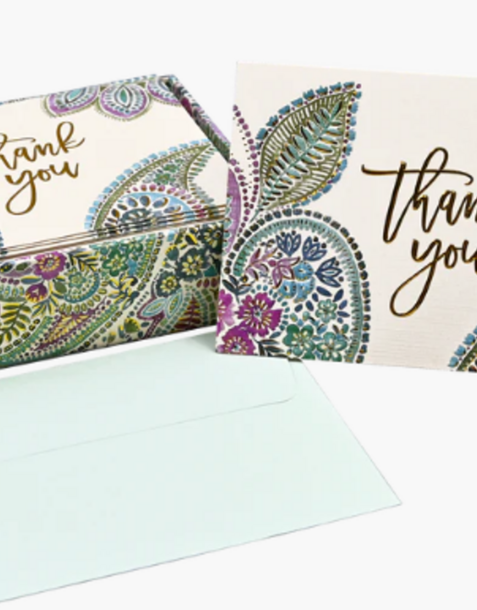 Peter Pauper Press Thank You Note card set- Watercolour Paisley