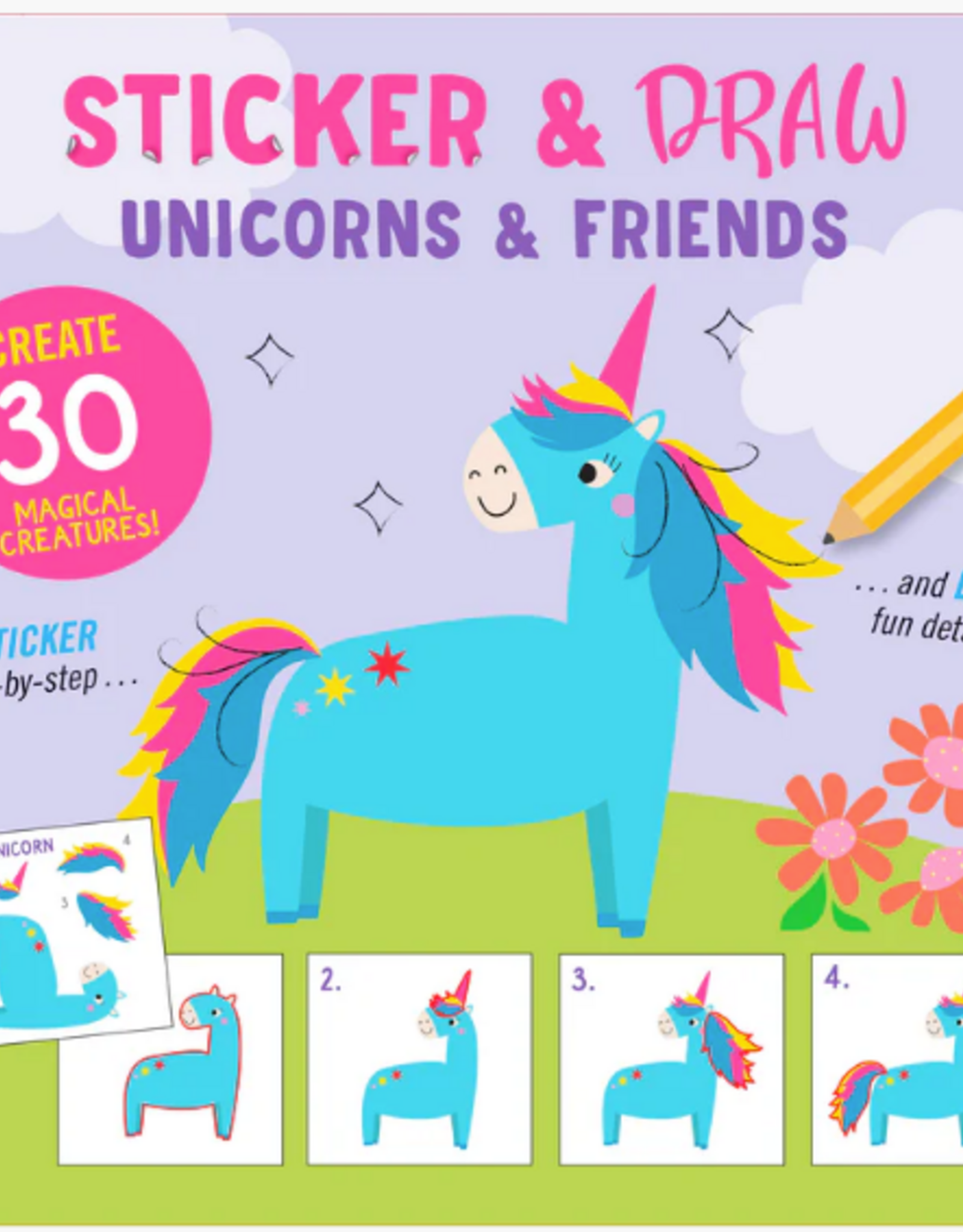 Peter Pauper Press Sticker and Draw Unicorns & Friends