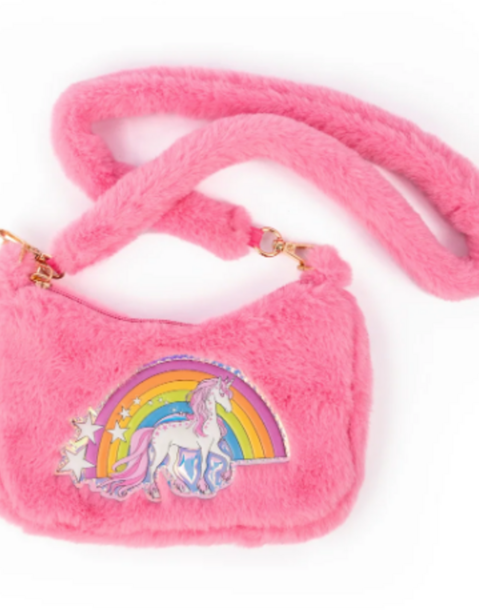 Great Pretenders Pink Rainbow Unicorn cuddle purse