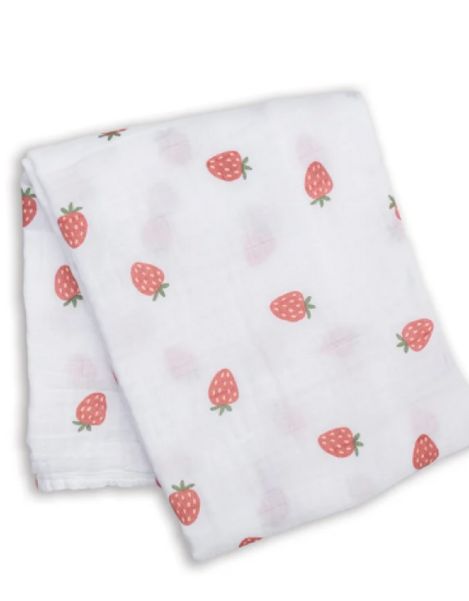 Lulujo Lulujo Swaddle  Muslin Blanket  Strawberries