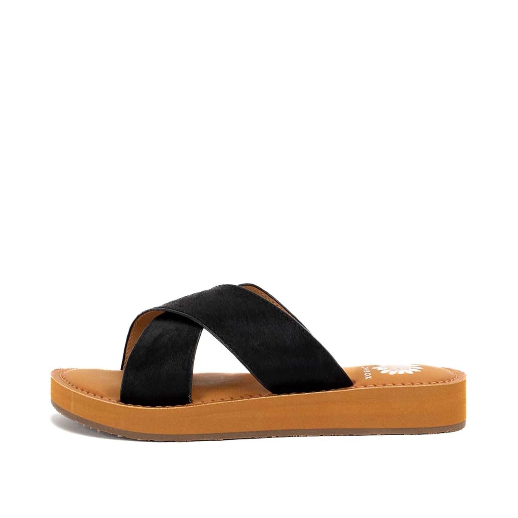yellow box leather sandals
