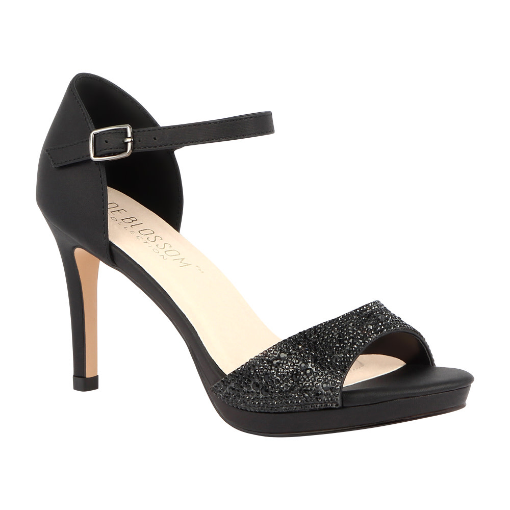 ROSIE-36 Party Heel - BLACK - GLITTER FASHION