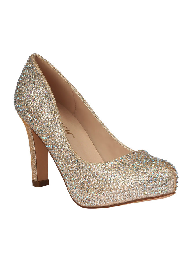 nude glitter heels