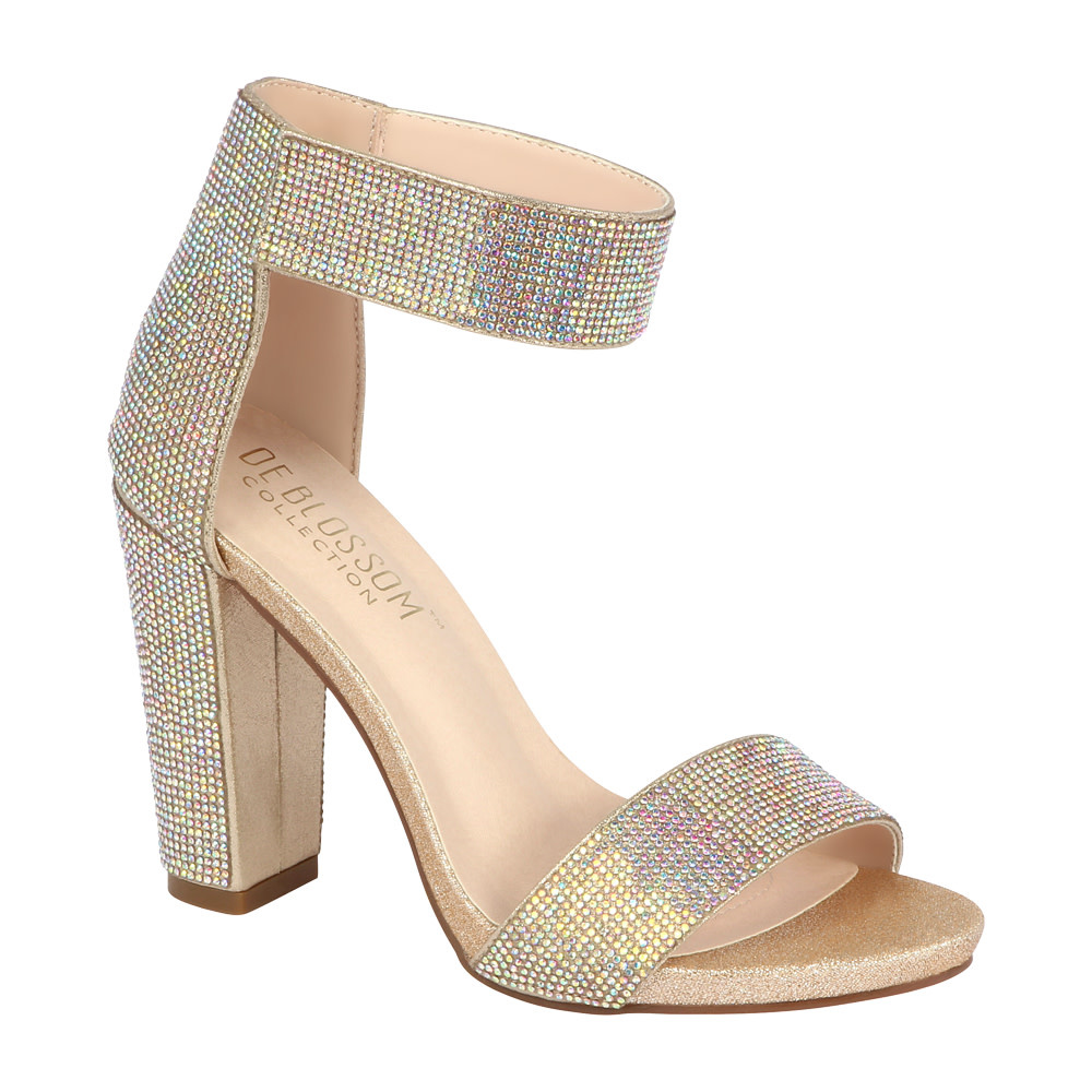 CELINA-16 Party Heel - NUDE - GLITTER FASHION