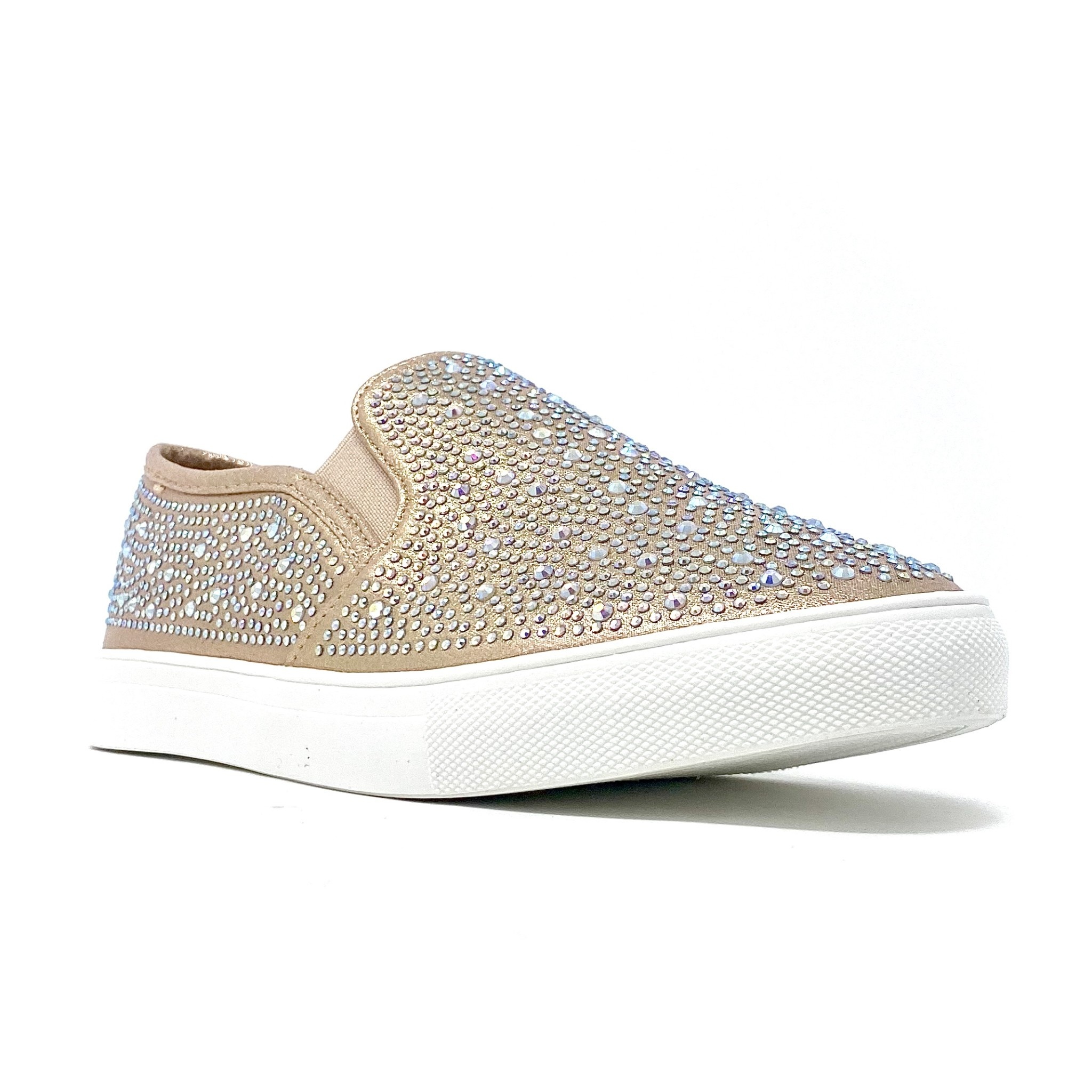 Rose gold glitter slip on sneakers deals