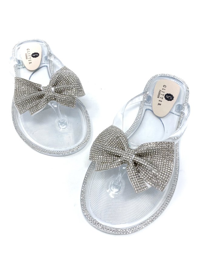 clear sparkle jelly sandals