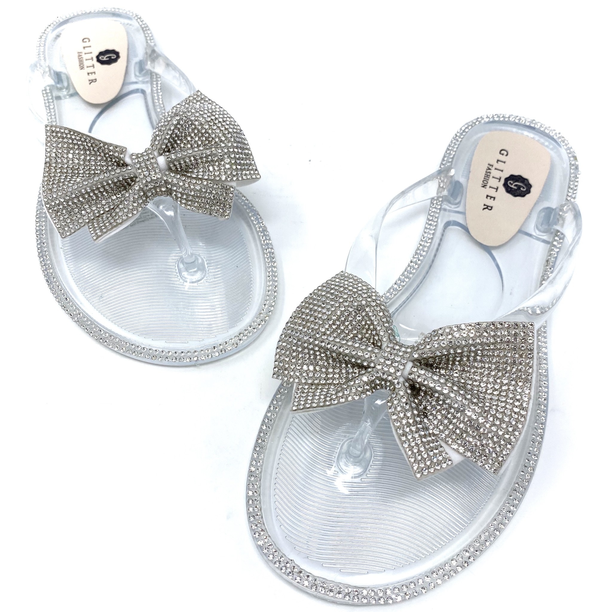 LUCID Jelly Sandals CLEAR GLITTER FASHION