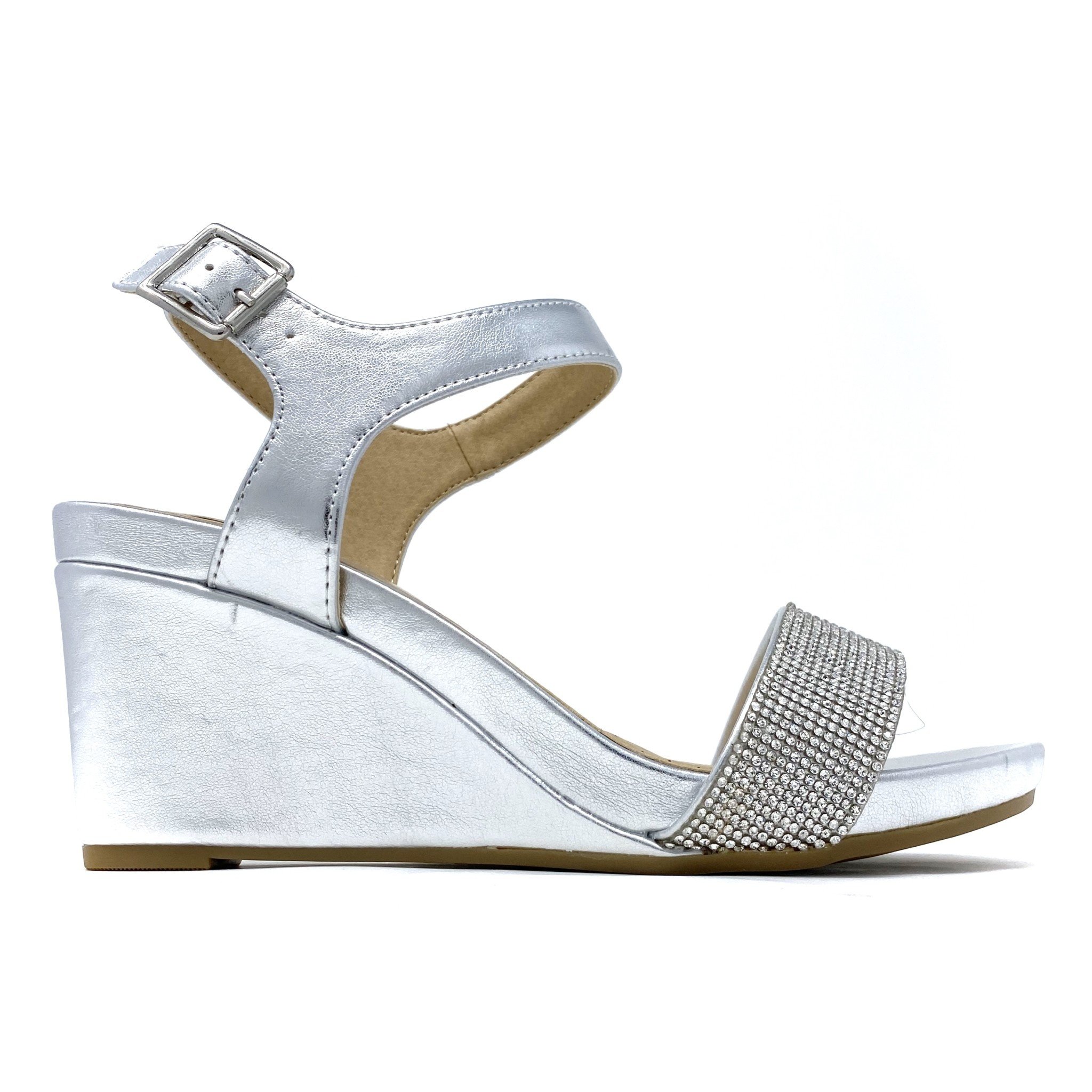 dressy silver wedge shoes