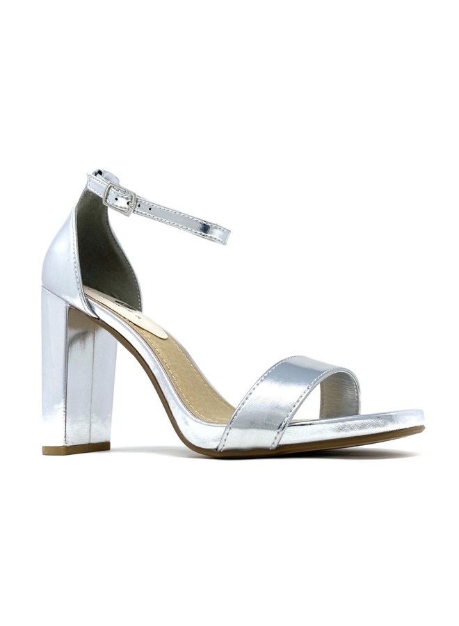 Shiner Dressy Heels - Silver Metallic