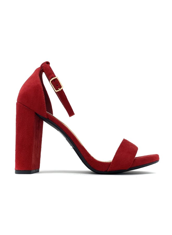 Shiner Casual Heels - Red Suede