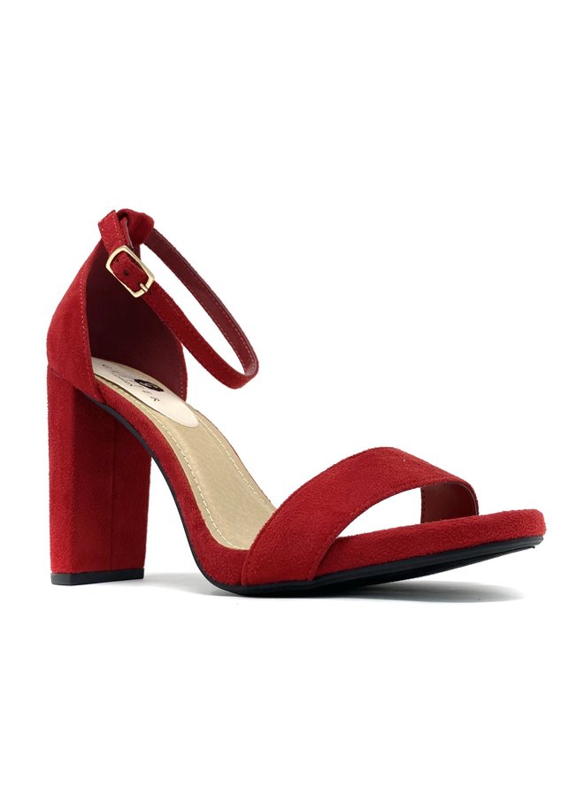 Shiner Casual Heels - Red Suede