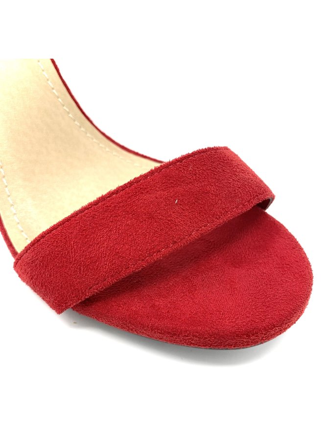 Shiner Casual Heels - Red Suede