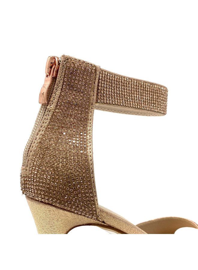 FLOWER-12 Party Heel - ROSE GOLD