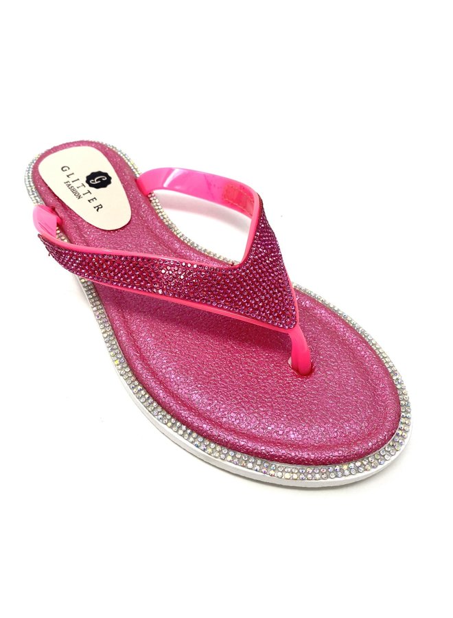 Glint Flat Sandals - Fuchsia