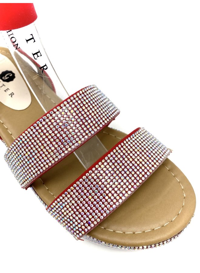 Diamond in the Sky Platform Sandals - Red