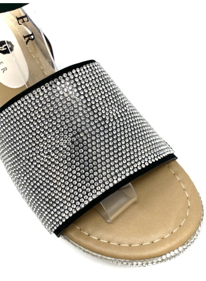 Diamond Platform Sandal - Black