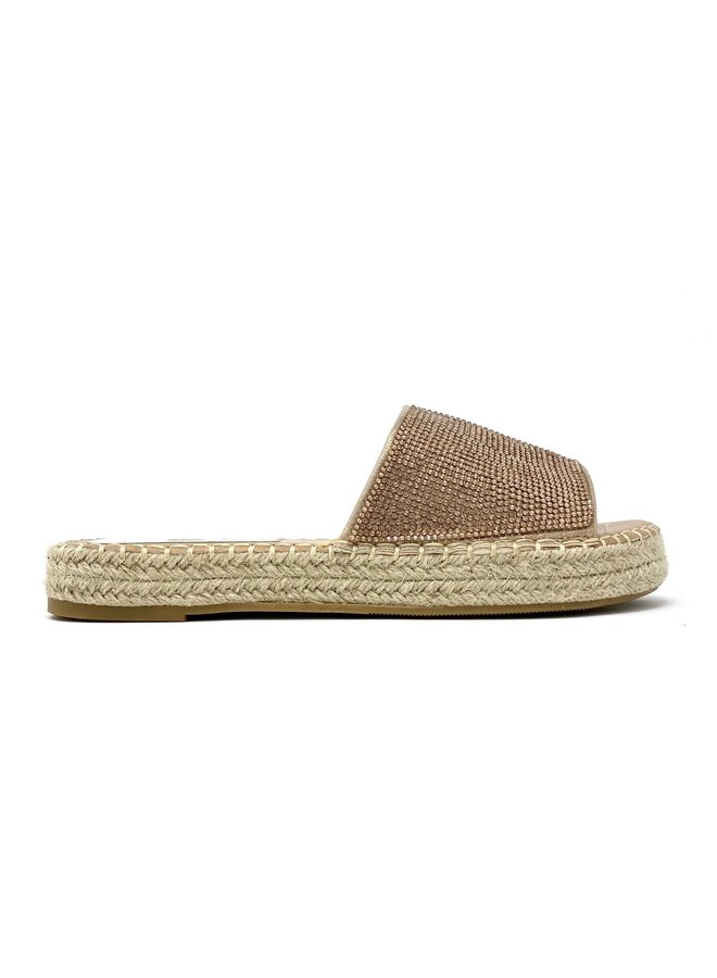 Sparkle Flat Sandal - Rose Gold