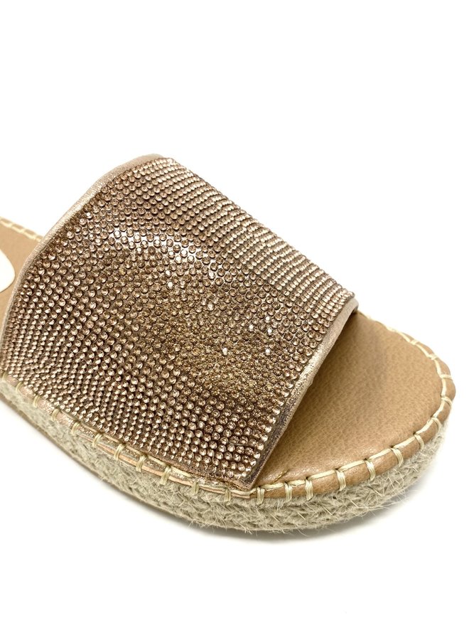 Sparkle Flat Sandal - Rose Gold
