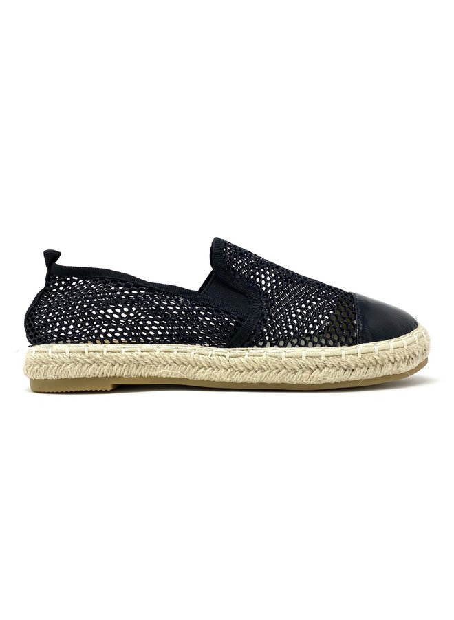 Sparkle by Glitter Fashion Espadrille Flats - Black